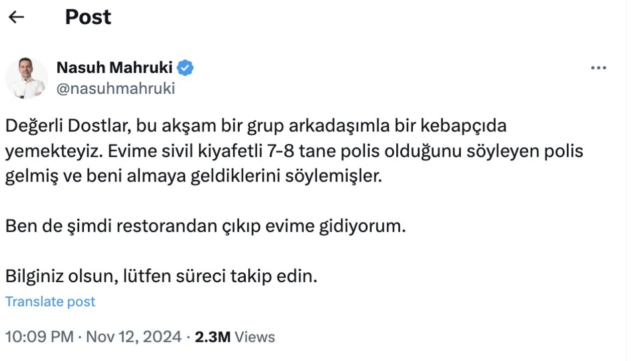 AKUT’un kurucusu Nasuh Mahruki Sosyal Medyada Şu Paylaşımı Yaptı!