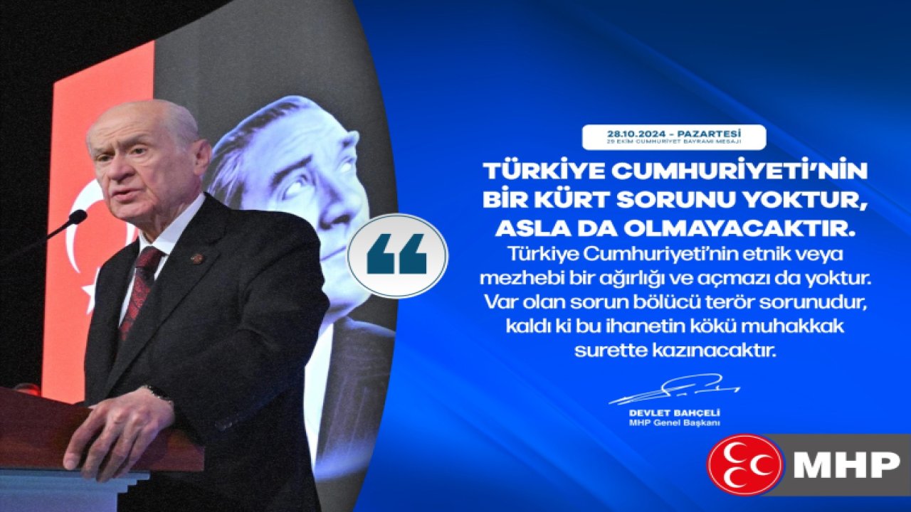 Devlet Bahçeli, Türkiye'nin Kürt sorunu olmadığını belirtti